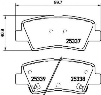 Колодки тормозные дисковые задние Kia Soul/Hyundai Sonata 1.6, 2.0, 2.4, 3.0 (05-) NISSHINBO NP6020