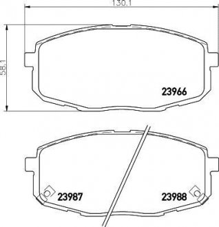 Колодки гальмові дискові передні Hyundai i30/Kia Ceed 1.4, 1.6, 2.0 (07-) NISSHINBO NP6023