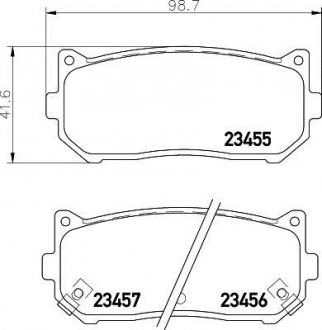 Колодки гальмові дискові задні Kia Cerato, Carens 1.6, 1.8 2.0 (02-) NISSHINBO NP6026