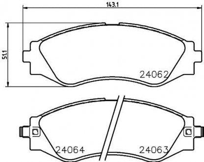 Колодки гальмові дискові передні Chevrolet Lacetti, Nubira 1.4, 1.6, 2.0 (05-) NISSHINBO NP6029