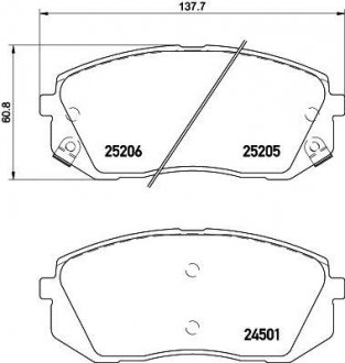 Колодки гальмові дискові передні Hyundai i40, ix35 1.6, 1.7, 2.0 (11-)/Kia Sportage 2.0, 2.7 (04-) NISSHINBO NP6034 (фото 1)