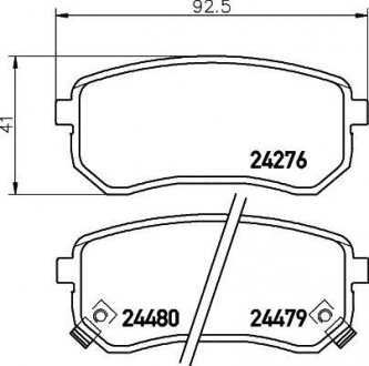 Колодки гальмові дискові задні Hyundai i10/Kia Picanto 1.0, 1.1, 1.2 (05-) NISSHINBO NP6037