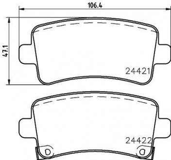 Колодки гальмові дискові задні Chevrolet Malibu/Opel Insignia 1.8, 2.0, 2.4 (08-) NISSHINBO NP6038 (фото 1)