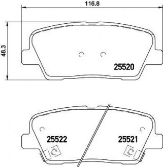 Колодки гальмові дискові задні Hyundai Santa Fe/Kia Sorento 2.0, 2.2, 2.4 (09-) NISSHINBO NP6042