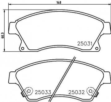 Колодки гальмові дискові передні Chevrolet Aveo T300, Cruze 1.6, 1.8, 2.0 (12-) NISSHINBO NP6048