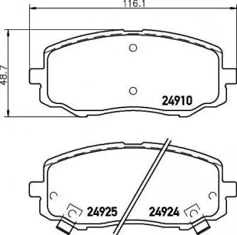 Колодки тормозные дисковые передние Hyundai i10, i20/Kia Picanto 1.0, 1.1, 1.2 (04-) NISSHINBO NP6085