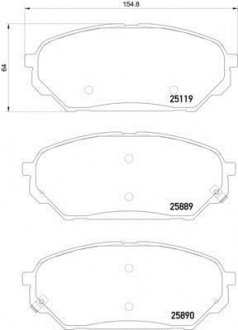 Колодки гальмові дискові передні Hyundai ix55 3.0, 3.8 (08-) NISSHINBO NP6086