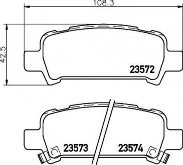 Колодки гальмові дискові задні Subaru Legacy, Outback 2.0, 3.0 (03-) NISSHINBO NP7003 (фото 1)