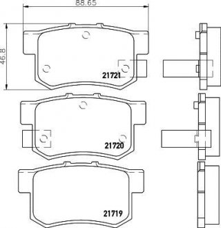 Колодки гальмові дискові задні Honda Civic VII 1.4, 2.0 (00-05) NISSHINBO NP8008