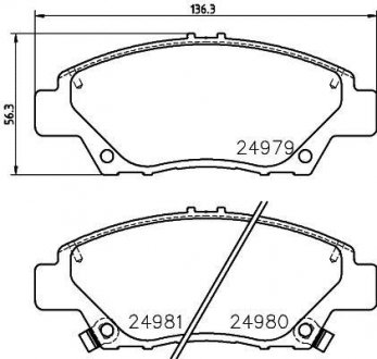 Колодки гальмові дискові передні Honda Civic VII 1.4, 1.6, 1.7 (01-05) NISSHINBO NP8013