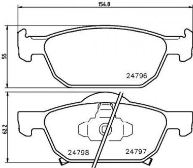 Колодки гальмові дискові передні Honda Cicic IX 1.6, 1.8, 2., 2.2 (12-), Accord VIII 2.0, 2.4 (08-) NISSHINBO NP8018 (фото 1)