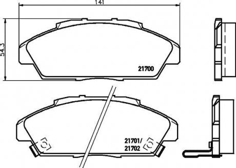 Колодки гальмові дискові передні Honda Accord IV 1.8, 2.2 (90-93) NISSHINBO NP8024 (фото 1)