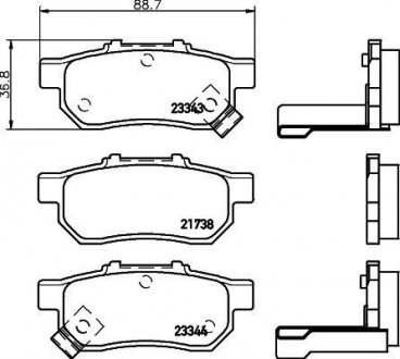 Колодки гальмові дискові задні Honda Jazz 1.2, 1.3, 1.5, (02-09) NISSHINBO NP8027 (фото 1)