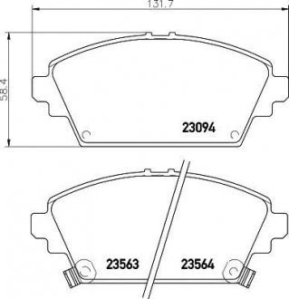 Колодки гальмові дискові передні Honda Accord VI 1.8, 2.0, 2.3 (98-02) NISSHINBO NP8028