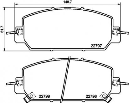 Колодки гальмові дискові передні HONDA CR-V V RW,RT (16-) NISSHINBO NP8054 (фото 1)