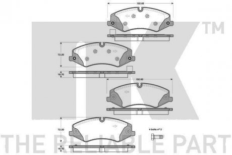 Тормозные колодки дисковые перед. Land Rover /Range Rover III/ Range Rover Sport 4.4Td-5.0V8 04.09- NK 224032