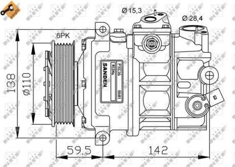 Компресор кондиціонера NRF 32147G