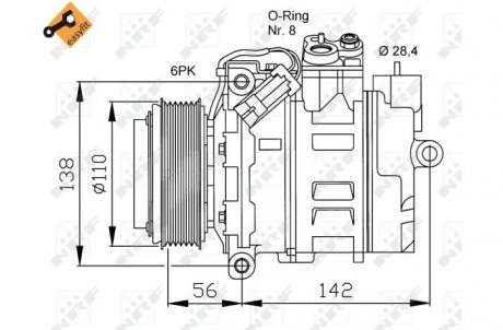 Компресор кондиціонера NRF 32178