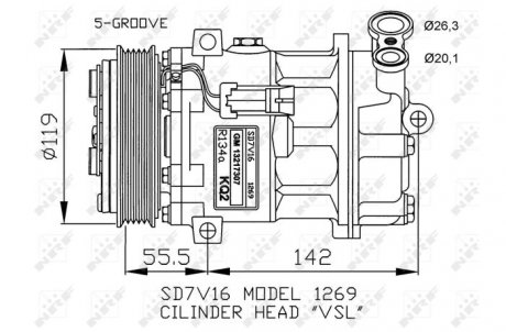 KOMPRESOR KLIMATYZACJI OPEL VECTRA 05- NRF 32818 (фото 1)