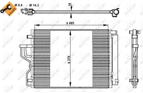 Радіатор кондиціонера NRF 350334