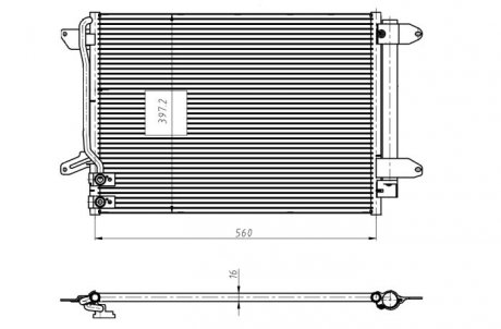 Конденсатор кондиціонера VOLKSWAGEN JETTA IV (10-) 2.0 FSi (вир-во) NRF 350507