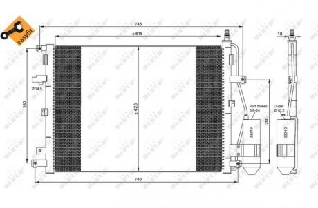 Радиатор кондиционера NRF 35876