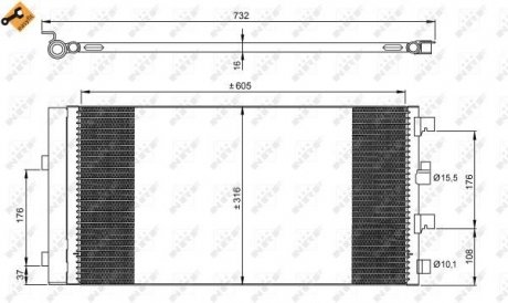 Радиатор кондиционера NRF 35969