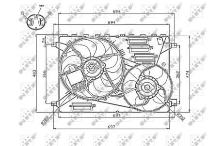 Фото вентилятор радіатора NRF 47754 Вентилятор радіатора NRF 47754