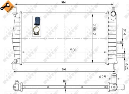 Радиатор, охлаждение двигателя NRF 50131