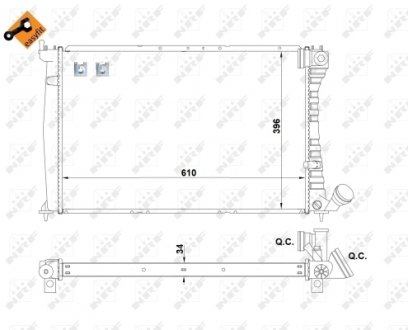 Радиатор, охлаждение двигателя NRF 519602