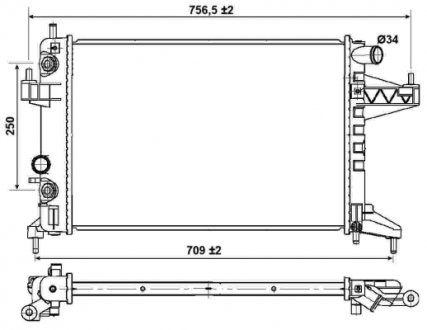 Радиатор, охлаждение двигателя NRF 53035