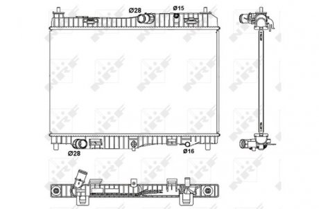 Радиатор охлаждения двигателя NRF 53043 (фото 1)