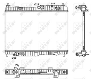 Радіатор охолодження FORD B-MAX, ECOSPORT, FIESTA VI, TOURNEO COURIER, TRANSIT COURIER 1.4D-1.6D 06.08- NRF 53044 (фото 1)