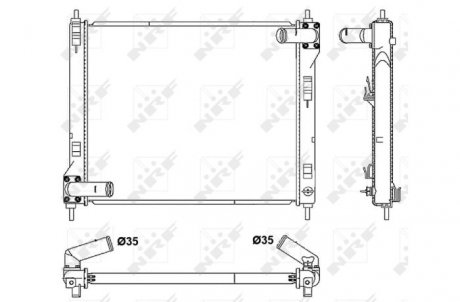 Радиатор, охлаждение двигателя NRF 53061