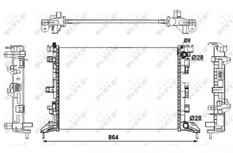 Радиатор, охлаждение двигателя NRF 53066