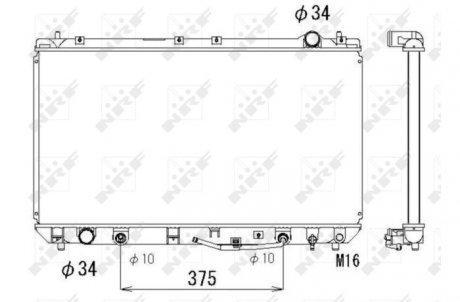 Радиатор, охлаждение двигателя NRF 53302