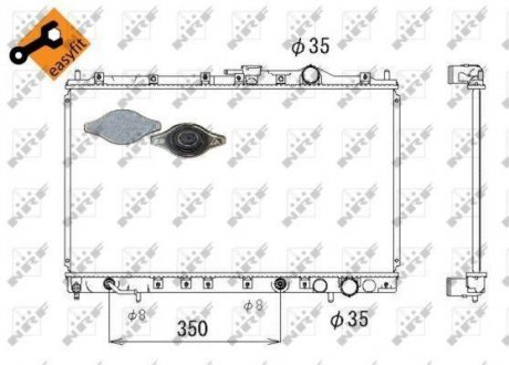 Радіатор, охолодження двигуна NRF 53304