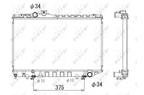 Радиатор, охлаждение двигателя NRF 53334