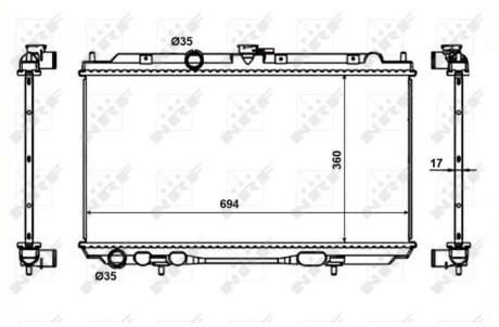 Радиатор, охлаждение двигателя NRF 53386