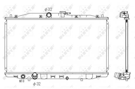 Радиатор охлаждения двигателя NRF 53392