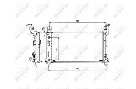 Радиатор, охлаждение двигателя NRF 53501