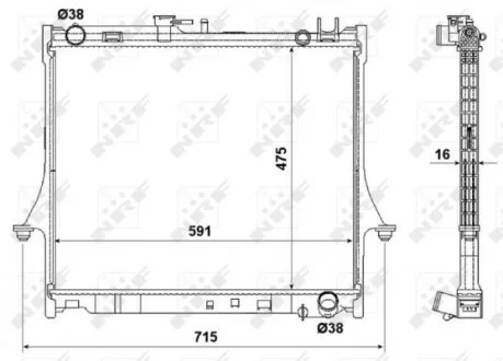 Радиатор, охлаждение двигателя NRF 53540