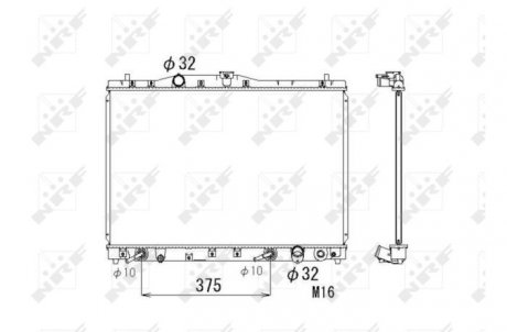 Радиатор, охлаждение двигателя NRF 53677