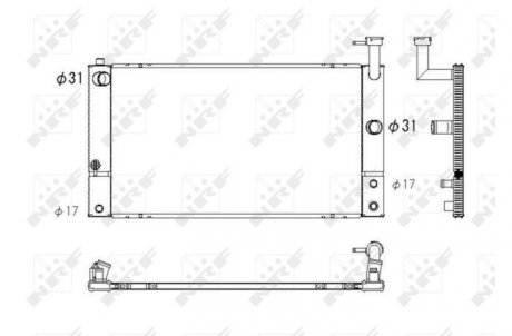 Радиатор, охлаждение двигателя NRF 53747