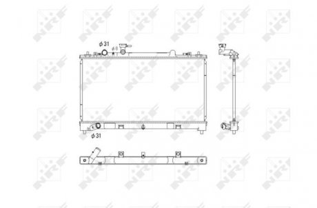 Радиатор, охлаждение двигателя NRF 53752