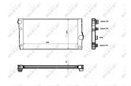 Радіатор, охолодження двигуна NRF 53817