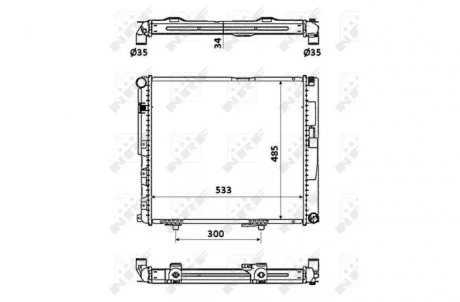 Радиатор, охлаждение двигателя NRF 53874