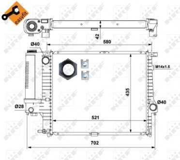 Радиатор, охлаждение двигателя NRF 53897