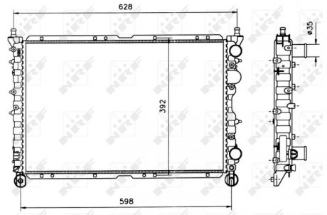 Радиатор, охлаждение двигателя NRF 58085