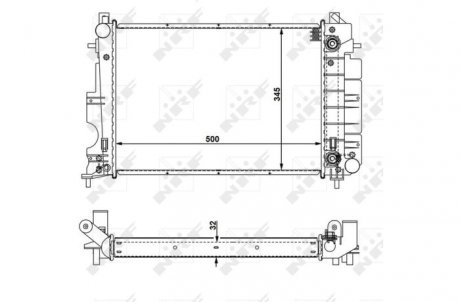 Радиатор, охлаждение двигателя NRF 58109